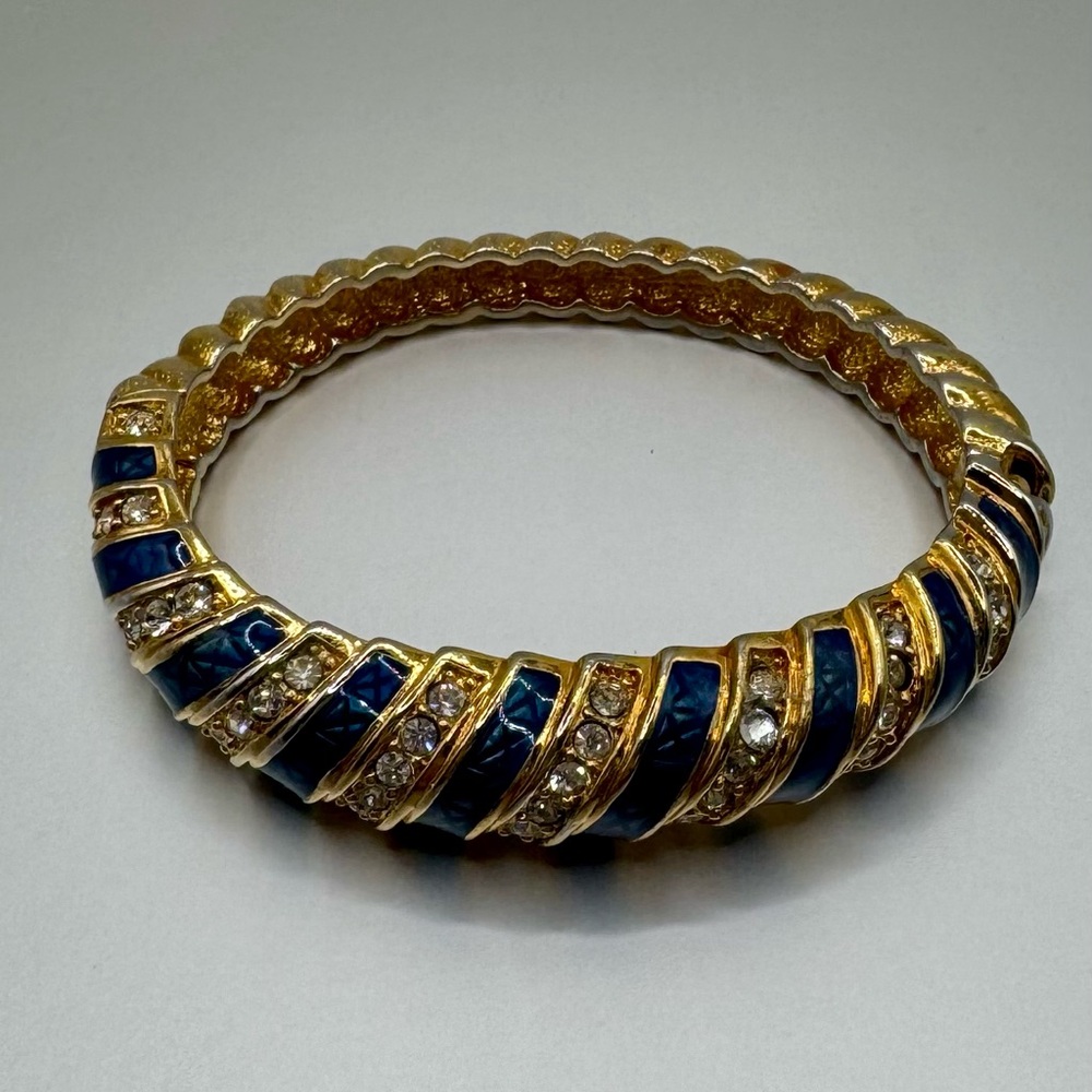 Camrose & Kross JBK Gold and Blue Bangle Bracelet - Picture 2 of 12